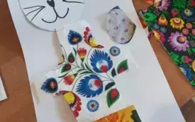 praca plastyczna z motywem zająca wielkanocnego wycinanka