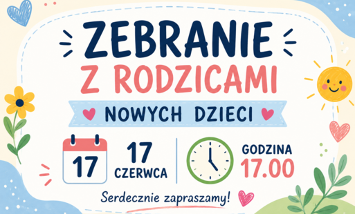 Plakat informujący o zebraniu z rodzicami